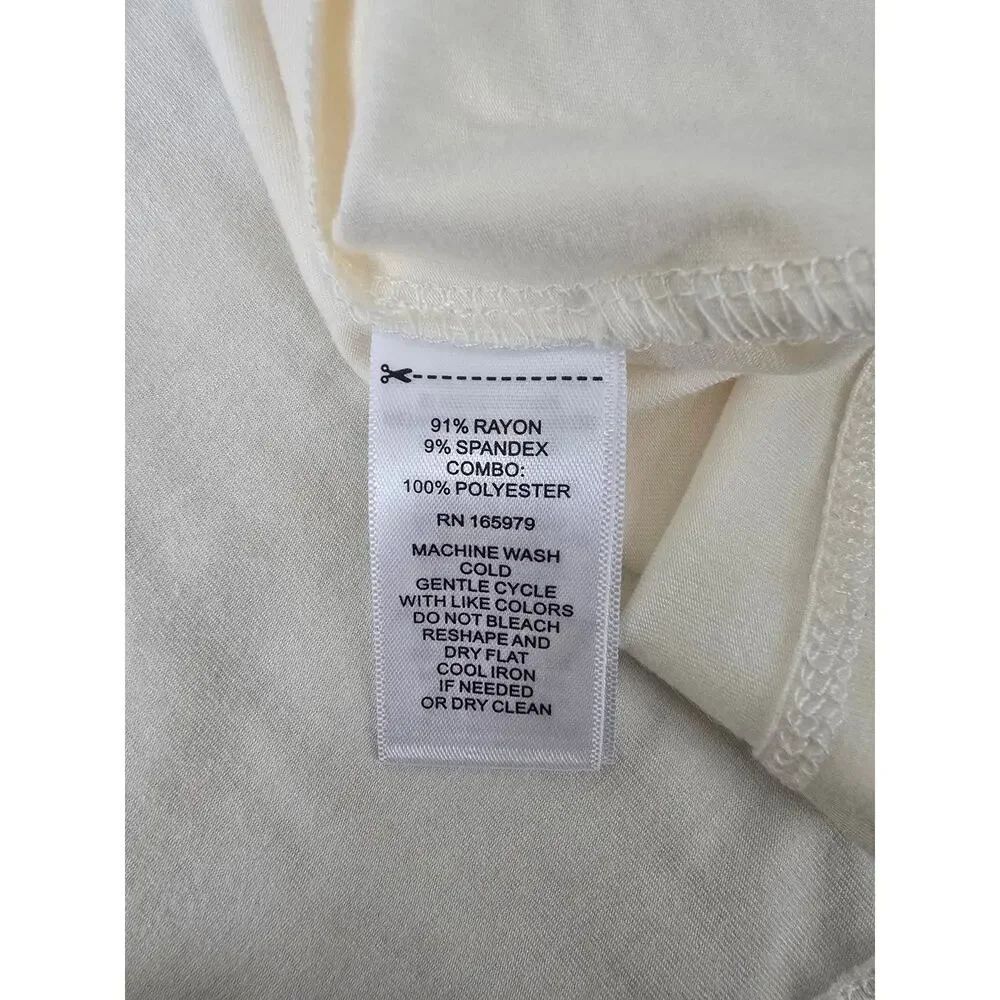 NWT Cable & Gauge 3X White Ruffle V Neck Blouse Plus Size Career Top Minimalist - Picture 5 of 7